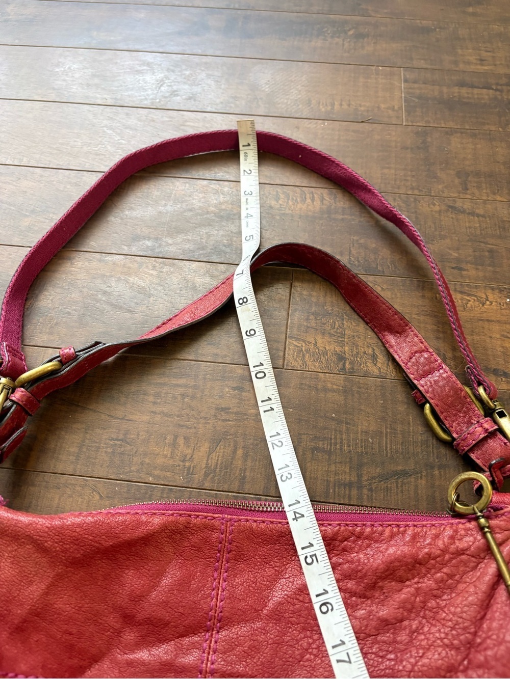 Vintage Long Live  Red Leather Shoulder Bag - Picture 9 of 14